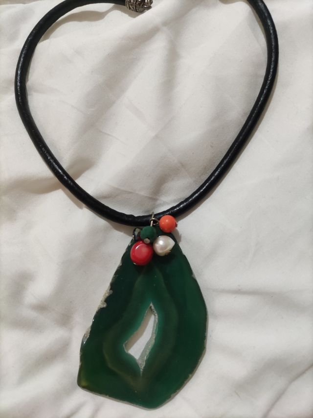 Collar ágata verde