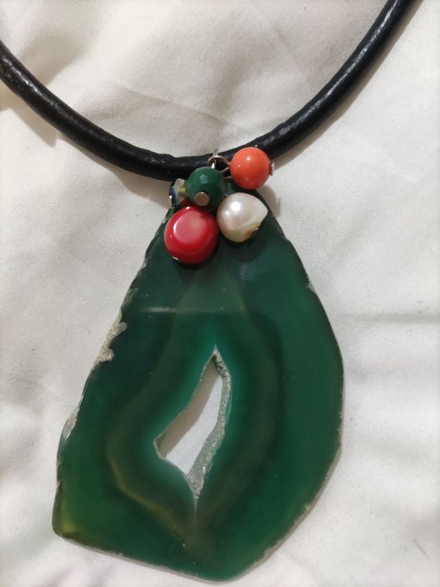 Collar ágata verde