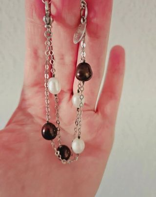 LOTUS pulsera plata y perlas