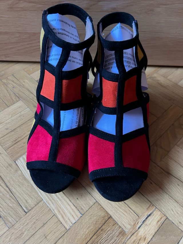 SANDALIAS TACÓN COLORES 38 NUEVAS!!!