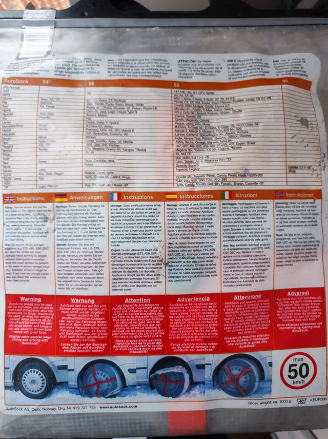 Funda Cadena para nieve y hielo.