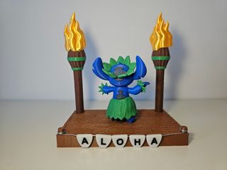 FIGURA DIORAMA STITCH ALOHA 3D