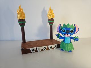 FIGURA DIORAMA STITCH ALOHA 3D
