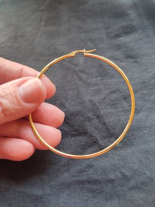 Dos pares Pendiente Acero aro dorado