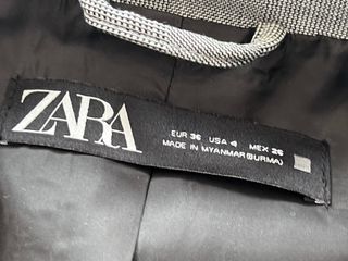 Chaqueta americana gris mujer Zara