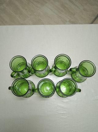 Jarras años 70 verde 7 unidades