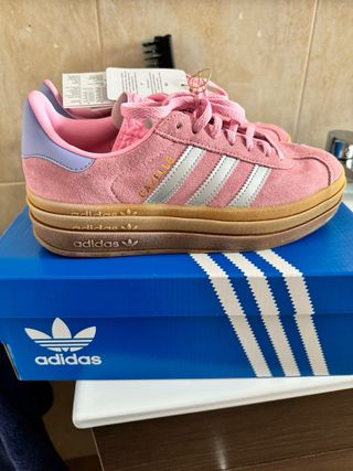 Zapatillas Gazelle bold rosas 