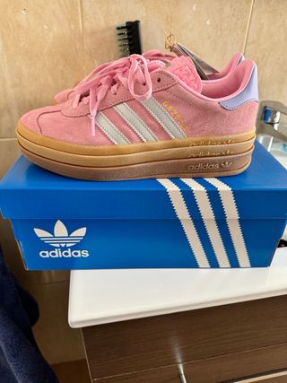 Zapatillas Gazelle bold rosas 