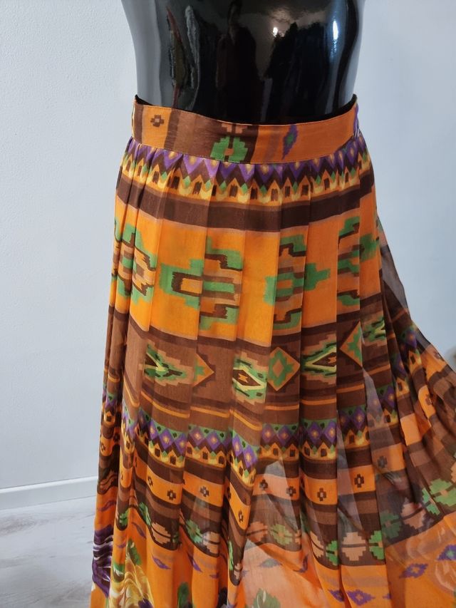 Maxigonna vintage a pieghe