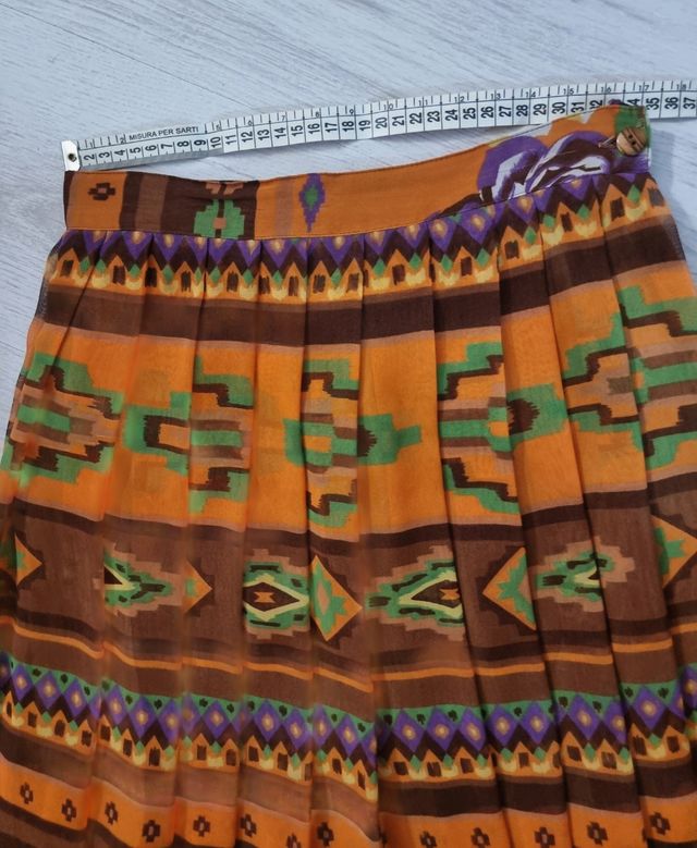 Maxigonna vintage a pieghe