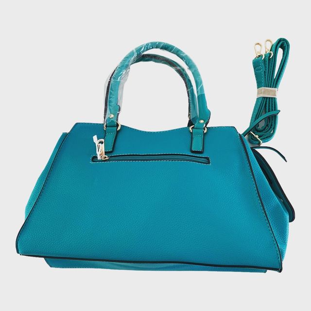 Bolsa média para meninas couro sintético verde água turquesa