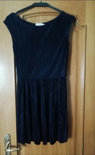 Vestido plisado azul Talla 40