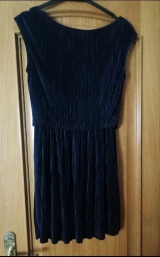 Vestido plisado azul Talla 40