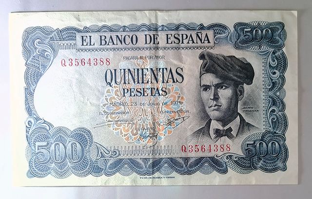Billete España 500 pesetas 1971 Verdaguer