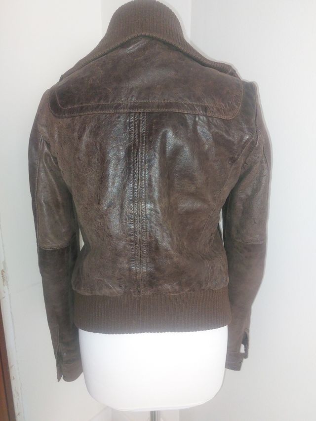 Cazadora piel stradivarius