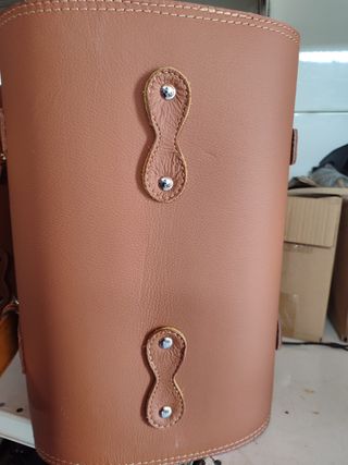 Bauletto borsone borsa pelle cognac Vespa lambrett