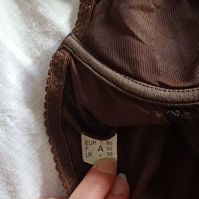 Body bustier de satén marrón vintage