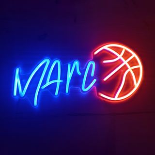Cartel luz neon-led MARC personalizado baloncesto