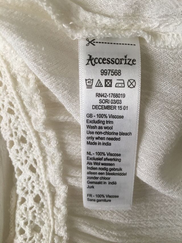 Copricostume Accessorize bianco