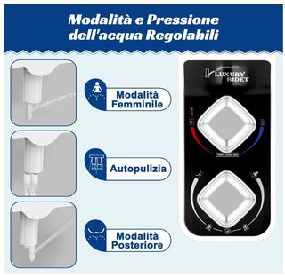 Bidet WC Doppio Ugello Acqua Calda Fredda