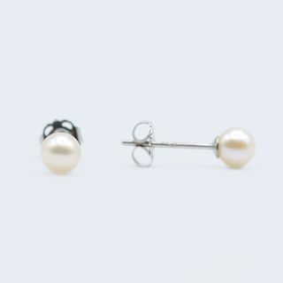 Pendientes Oro Blanco 18 KT Perla