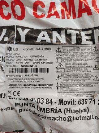 Despiece TV 42lv3400-za
