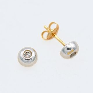 Pendientes Oro Blanco y Amarillo de Ley 18 KT 
