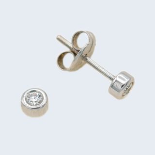 Pendientes Oro Blanco de Ley 18 KT Brillante