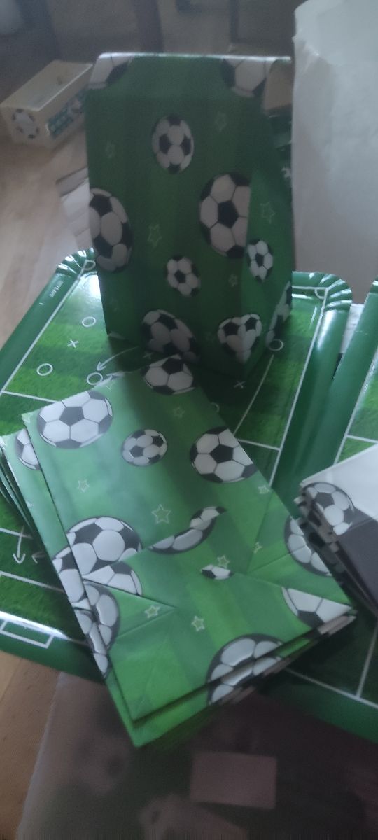 Bolsas de fútbol papel verde y blanca