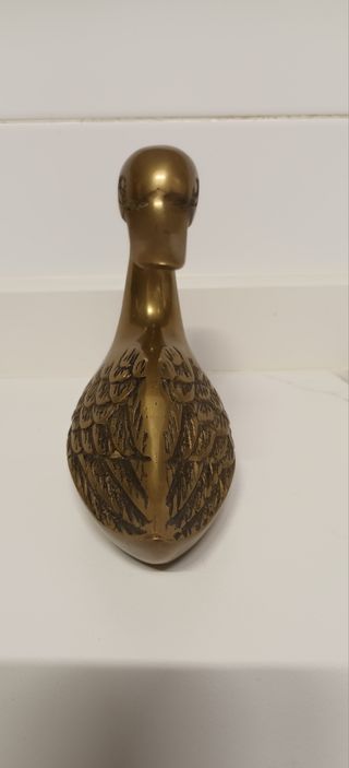 ANTIGUA FIGURA CISNE COBRE-LATÓN