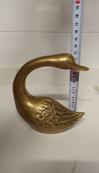 ANTIGUA FIGURA CISNE COBRE-LATÓN