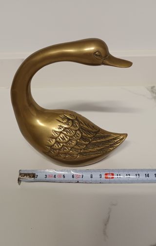 ANTIGUA FIGURA CISNE COBRE-LATÓN