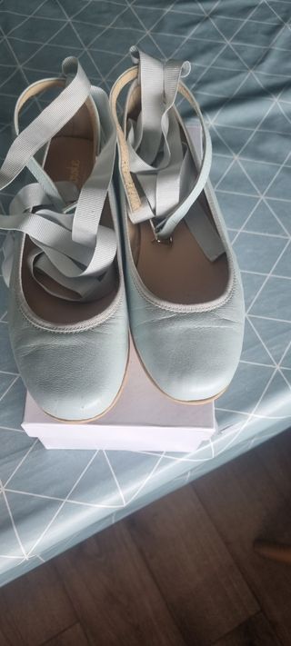 Zapatos comunion niña azul verdoso. Talla 34s