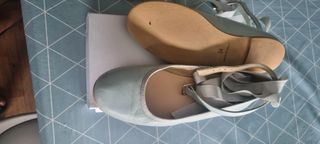 Zapatos comunion niña azul verdoso. Talla 34s