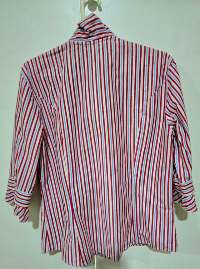 Camisa mujer rayas roja, azul,blanca T42