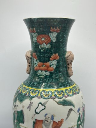 Porcelana china Nanking con esmalte familia verde,