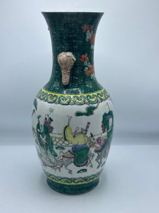 Porcelana china Nanking con esmalte familia verde,