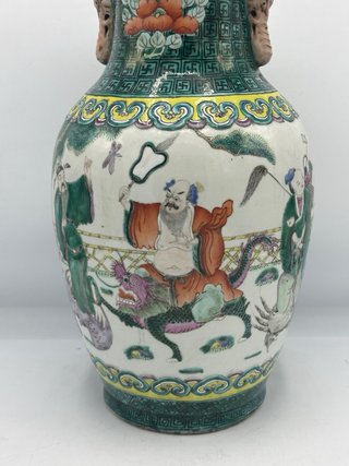 Porcelana china Nanking con esmalte familia verde,