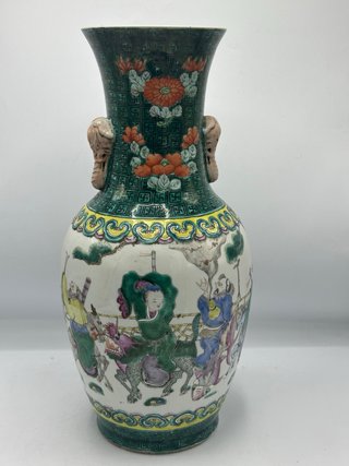 Porcelana china Nanking con esmalte familia verde,