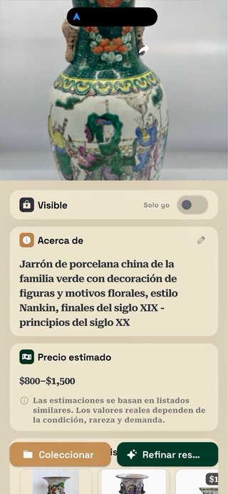 Porcelana china Nanking con esmalte familia verde,