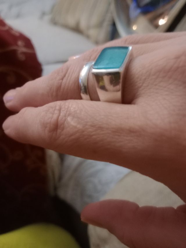 Anillo 💍 plata 9'25 de ley,agua marina