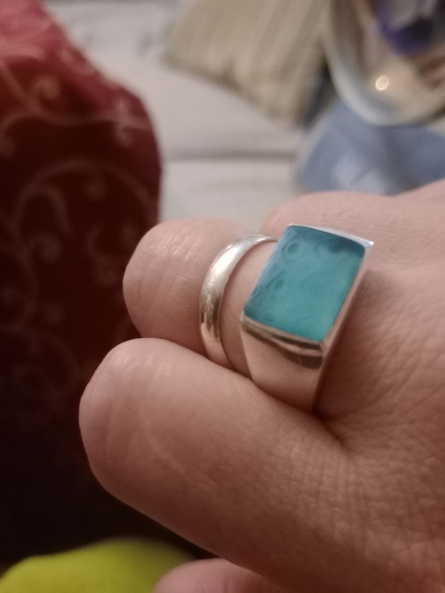 Anillo 💍 plata 9'25 de ley,agua marina