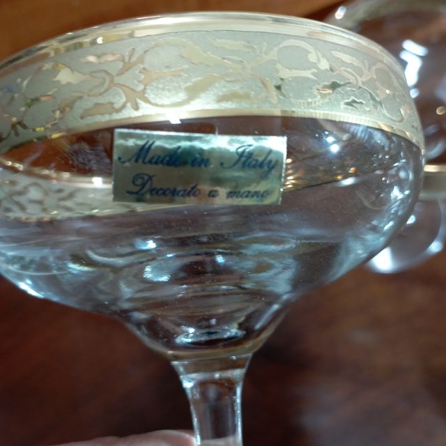 Servizio bicchieri  6 coppe giro in oro Mai usate