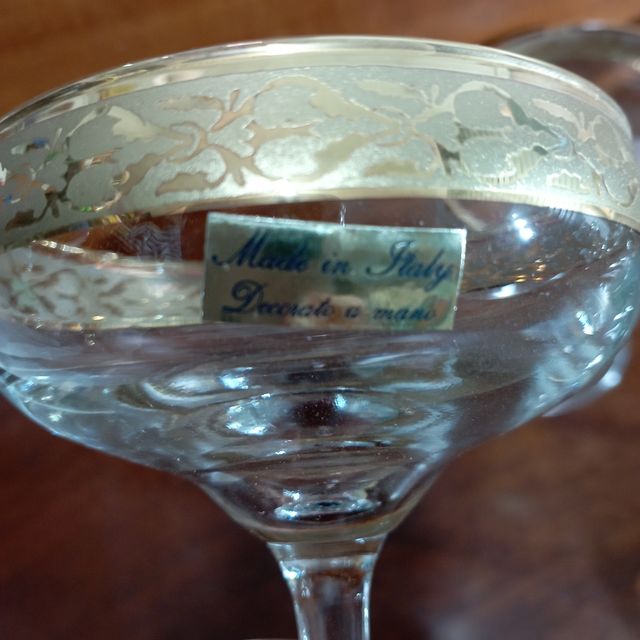 Servizio bicchieri  6 coppe giro in oro Mai usate