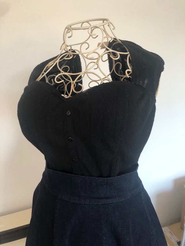 Corpiño/ top de punto escote corazón 40