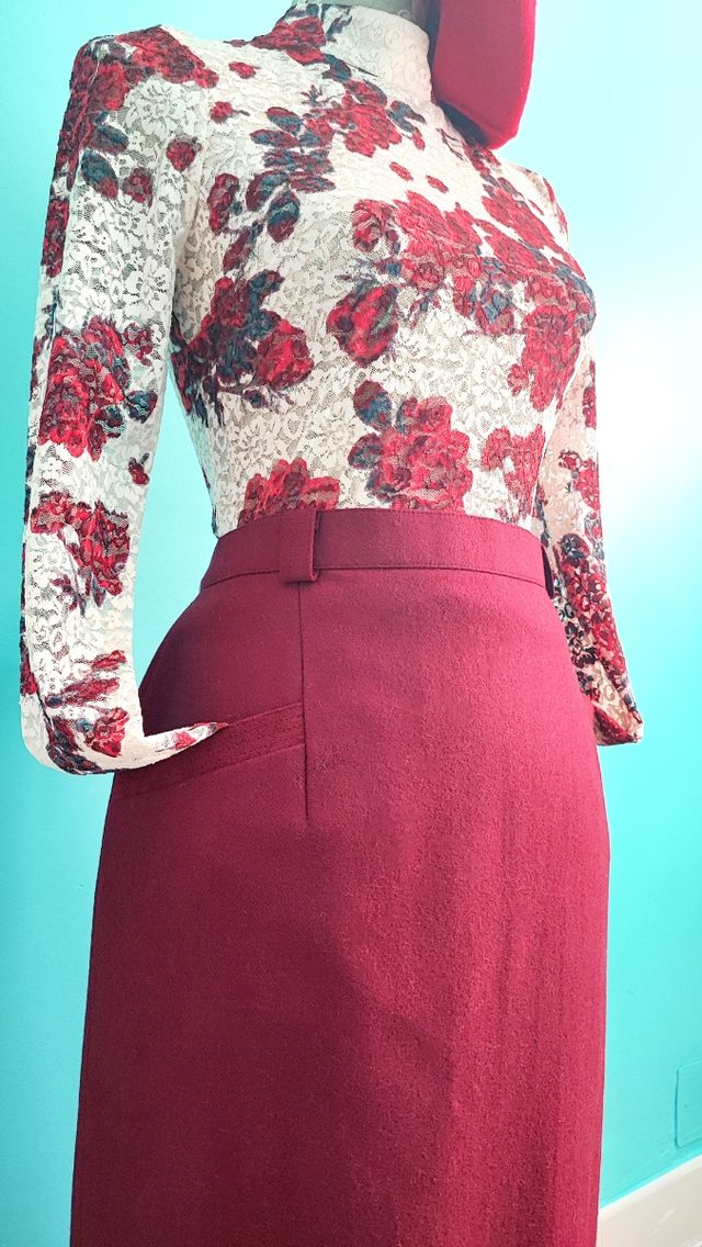 🌹Falda vintage granate🌹