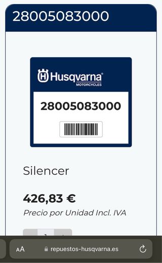 Tubo escape Husqvarna 401 Original