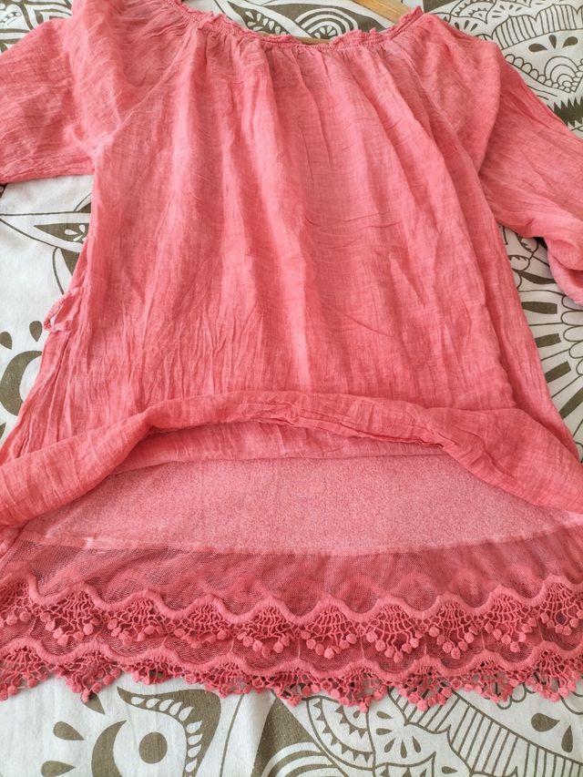 CAMISA/CAMISETA VERANO COLOR CORAL TALLA 40