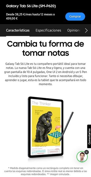 Tablet Galaxy Tab S6 Lite