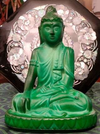 Buddha antico anni 30 vetro malachite